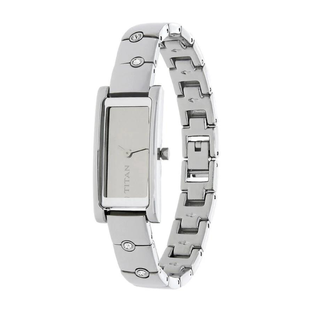 Titan Raga Silver Quartz Analog Stainless Steel Strap Watch for Women 9720SM01 - KRISHNA WATCH COMPANY