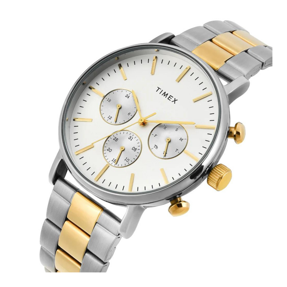 Timex Men Warm Silver Round Multifunction Dial Watch- TWEG20026 - KRISHNA WATCH COMPANY