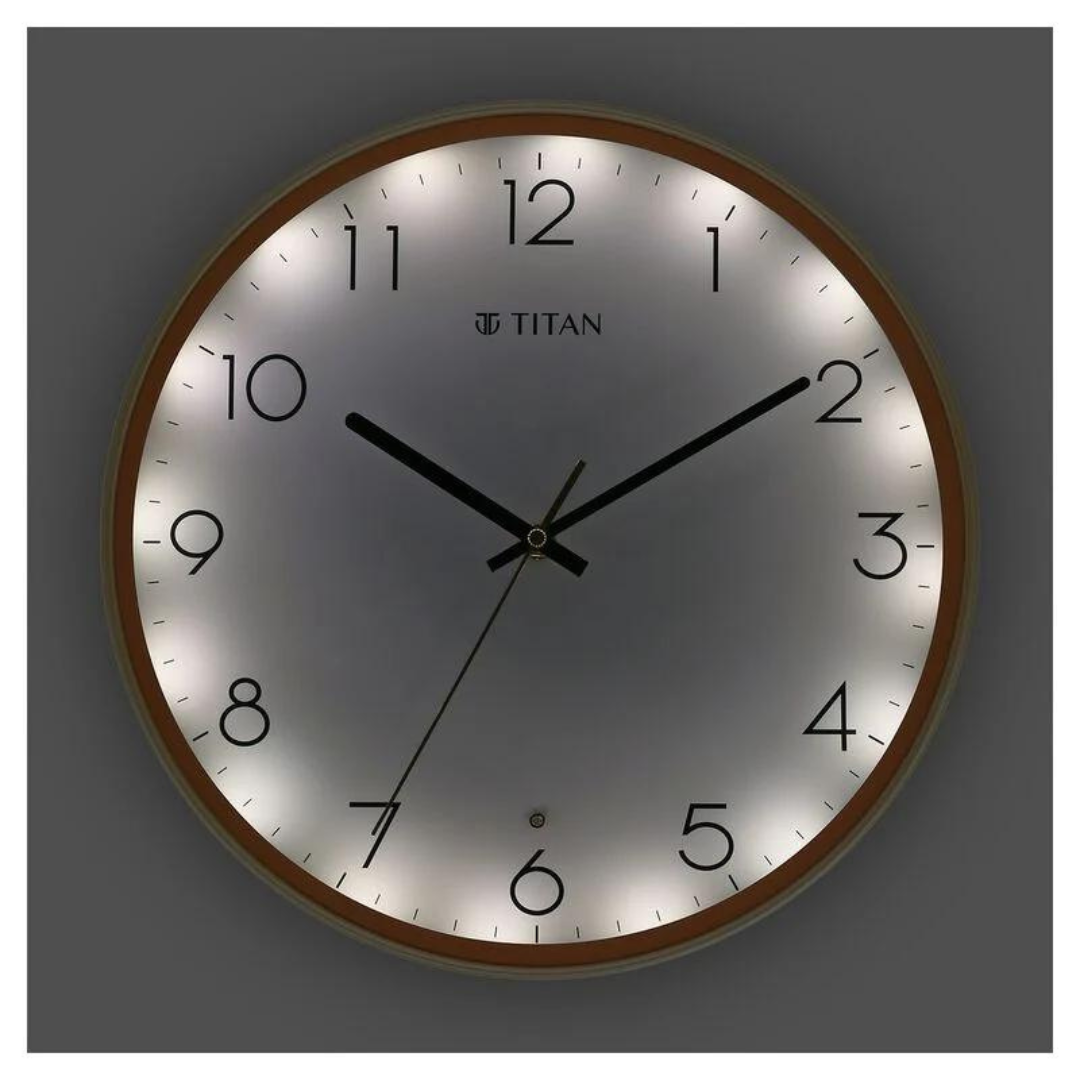 Classic LED Backlit Clock with Silent Sweep W0075PS01 - KRISHNA WATCH COMPANY