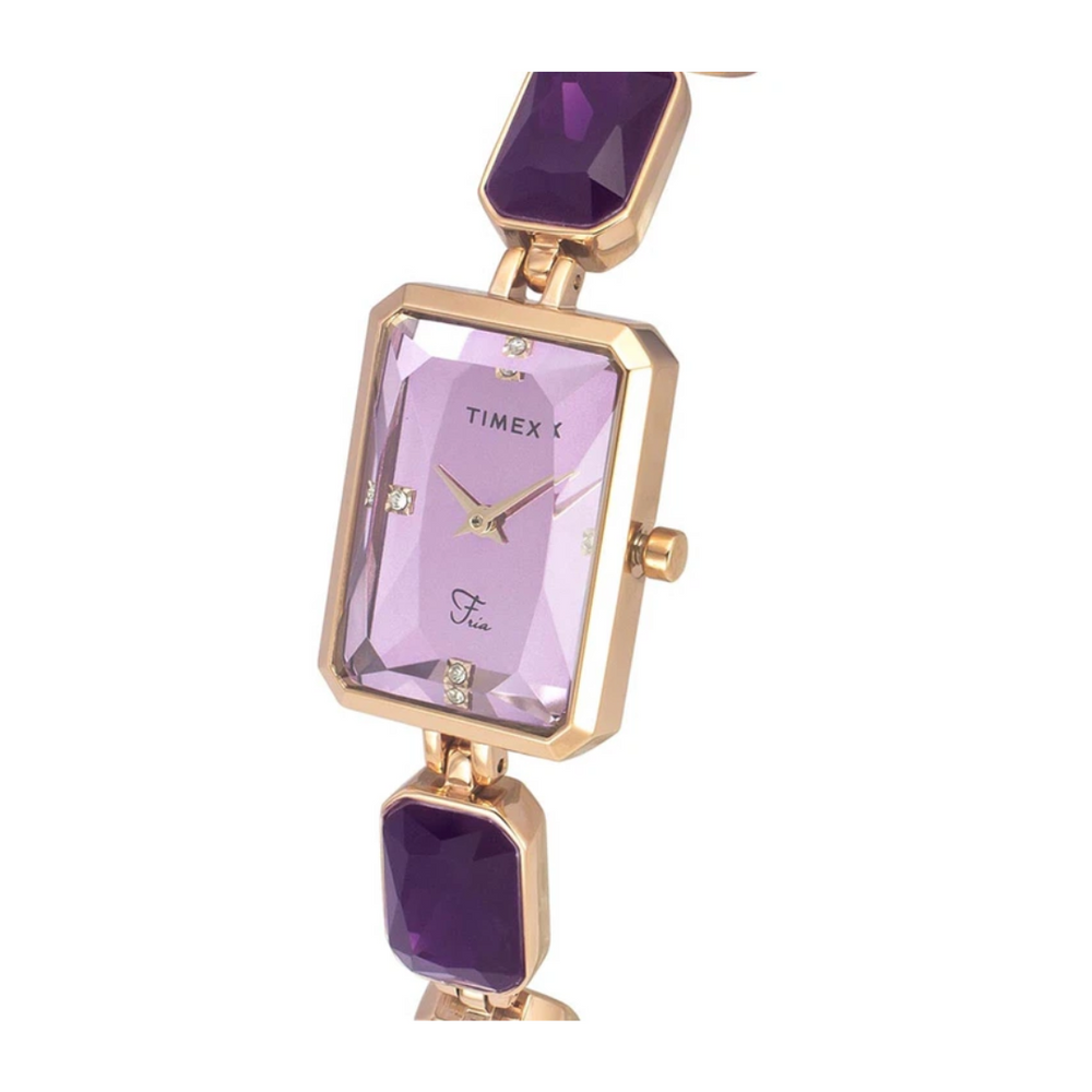 TIMEX FRIA WOMEN'S PURPLE DIAL ROUND CASE 2 HANDS FUNCTION WATCH TWEL16901 - KRISHNA WATCH COMPANY