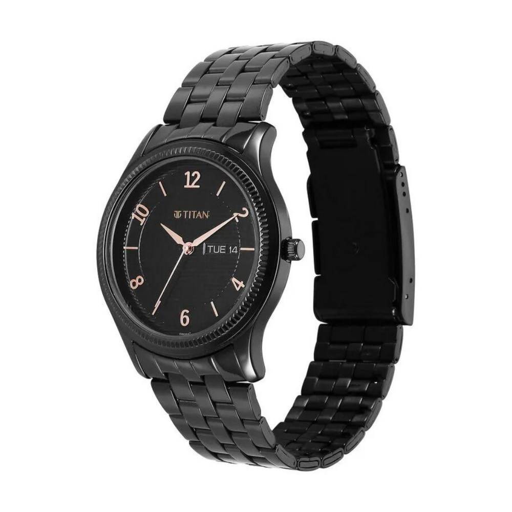 Titan Karishma Black Dial Watch for Men - 1824NM01 - KRISHNA WATCH COMPANY