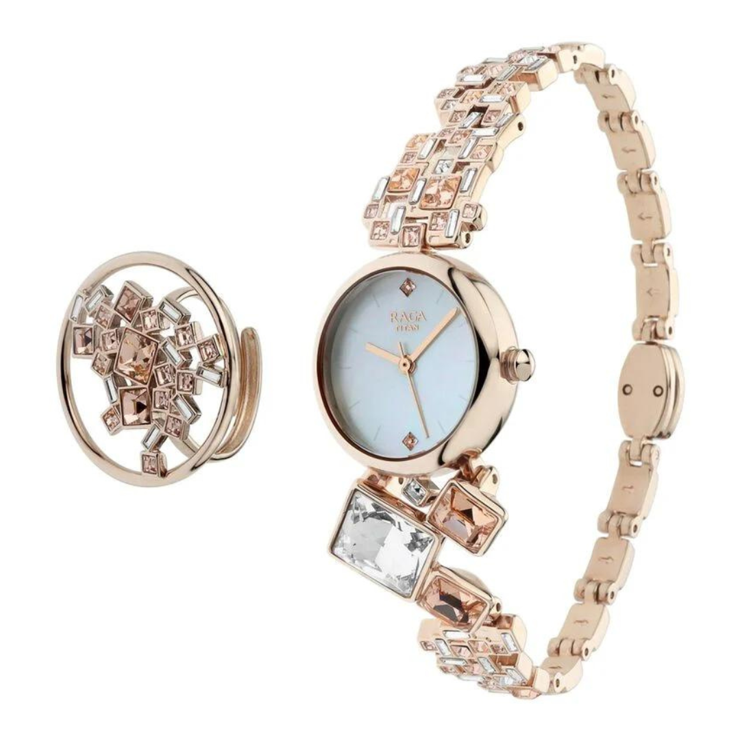 Titan Raga Cocktails Mother of Pearl Dial Women Watch With Metal Strap 95106WM01F - KRISHNA WATCH COMPANY