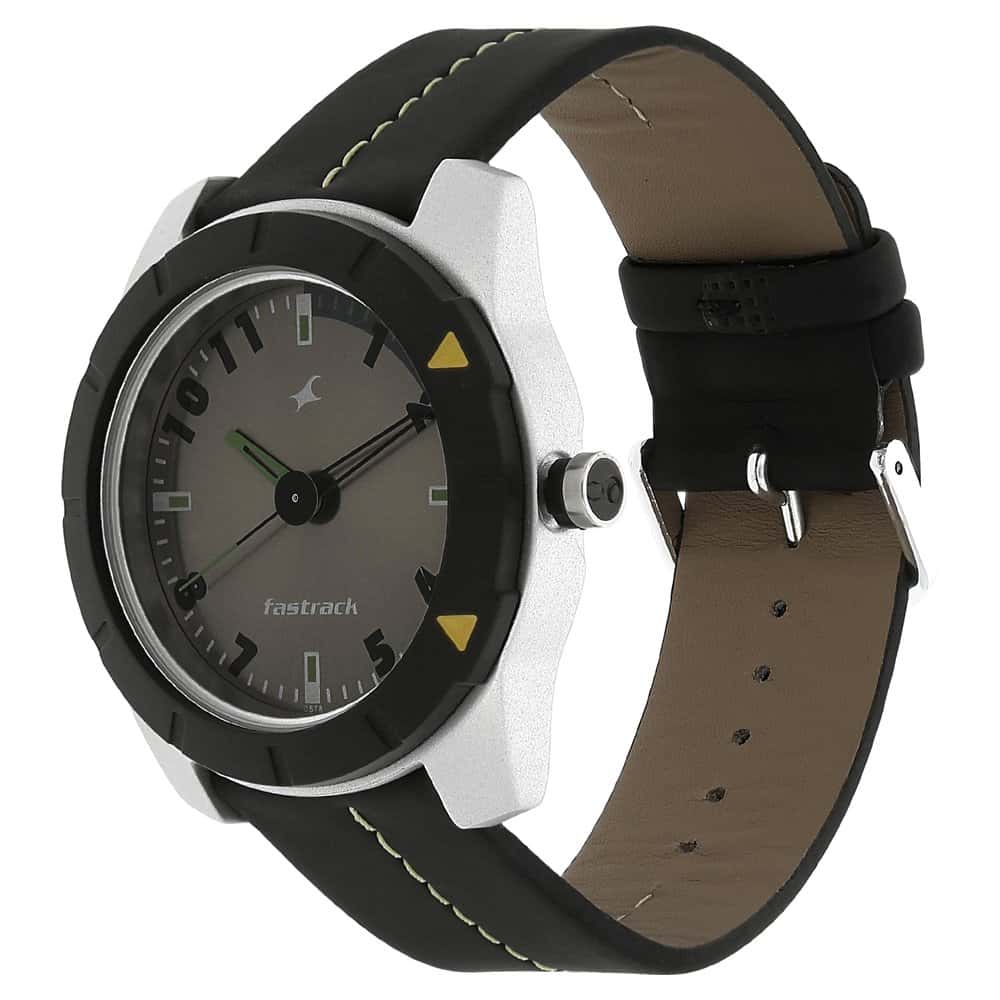 Fastrack GREY DIAL BLACK PLASTIC STRAP WATCH 3015AL02 - KRISHNA WATCH COMPANY