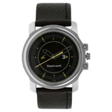 Fastrack BLACK DIAL BROWN LEATHER STRAP WATCH - 3039SL02