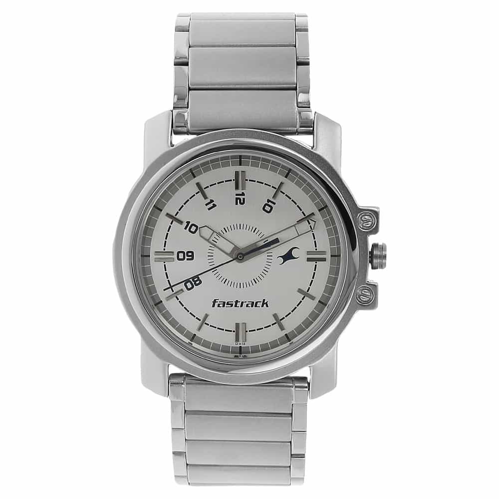 Fastrack WHITE DIAL SILVER STAINLESS STEEL STRAP WATCH - 3039SM01 - KRISHNA WATCH COMPANY