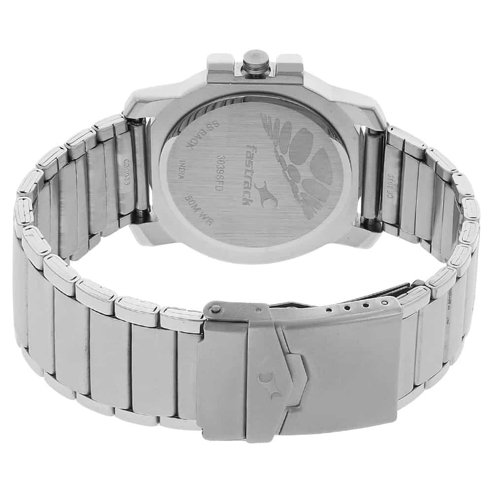 Fastrack WHITE DIAL SILVER STAINLESS STEEL STRAP WATCH - 3039SM01 - KRISHNA WATCH COMPANY