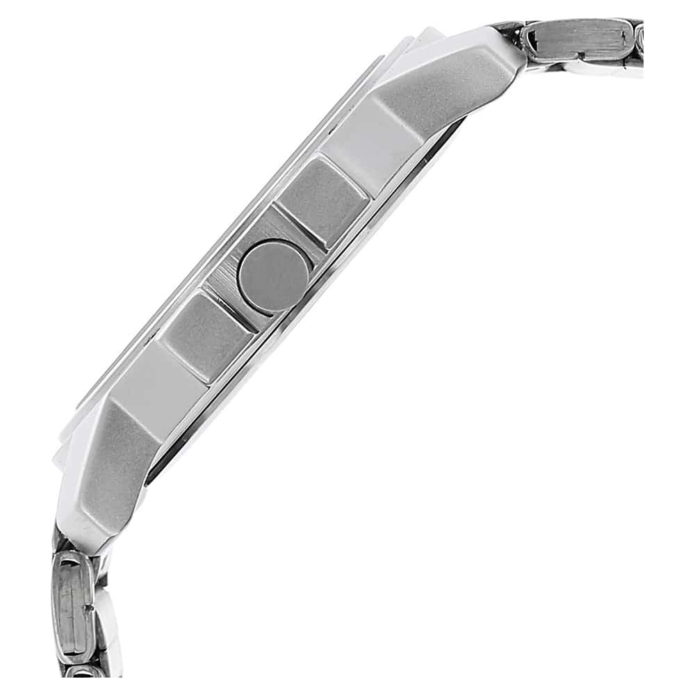 BLACK DIAL SILVER STAINLESS STEEL STRAP WATCH 3039SM02 - KRISHNA WATCH COMPANY