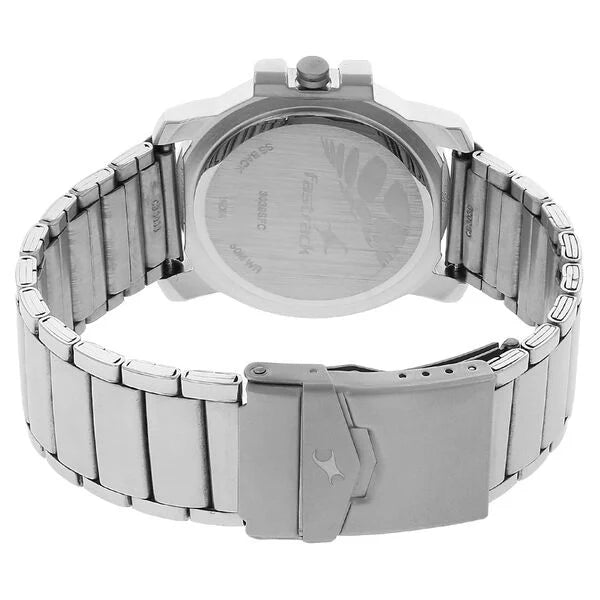 Fastrack Quartz Analog Silver Dial Stainless Steel Strap Watch for Guys np3039sm03 / 3039sm03 - KRISHNA WATCH COMPANY