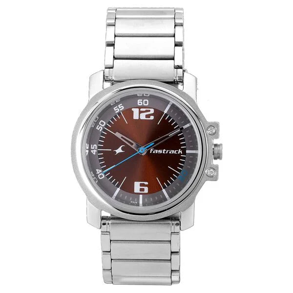 Fastrack Quartz Analog Brown Dial Stainless Steel Strap Watch for Guys 3039sm06 - KRISHNA WATCH COMPANY