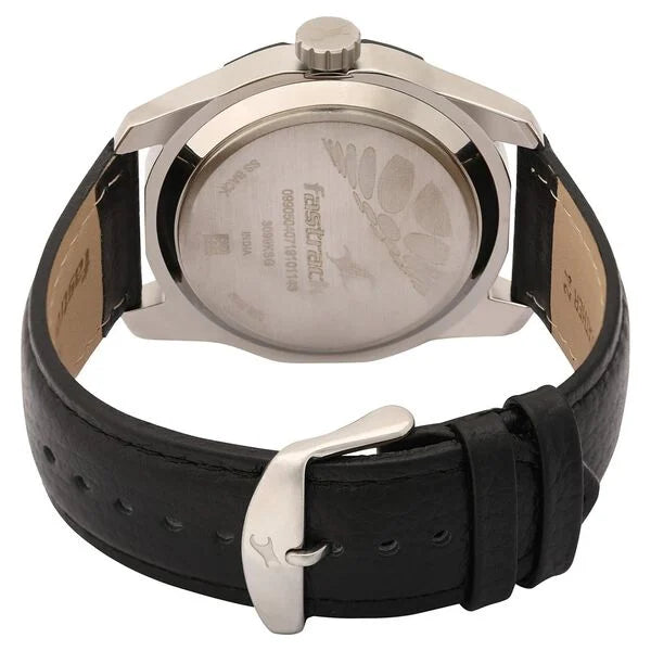 Fastrack Quartz Analog Black Dial Leather Strap Watch for Guys NS3099SL02 - KRISHNA WATCH COMPANY