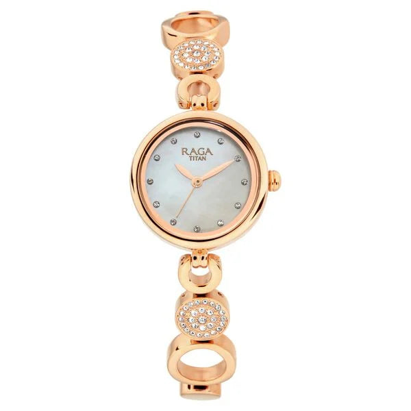 Titan Raga Mother of Pearl Dial Women Watch With Metal Strap - 311WM05 - KRISHNA WATCH COMPANY