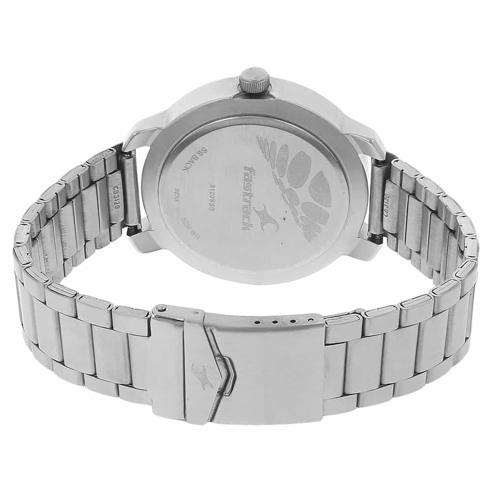 Fastrack BLUE DIAL SILVER STAINLESS STEEL STRAP WATCH 3120SM02 - KRISHNA WATCH COMPANY