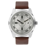 Fastrack Quartz Analog Silver Dial Leather Strap Watch for Guys NS3123SL02