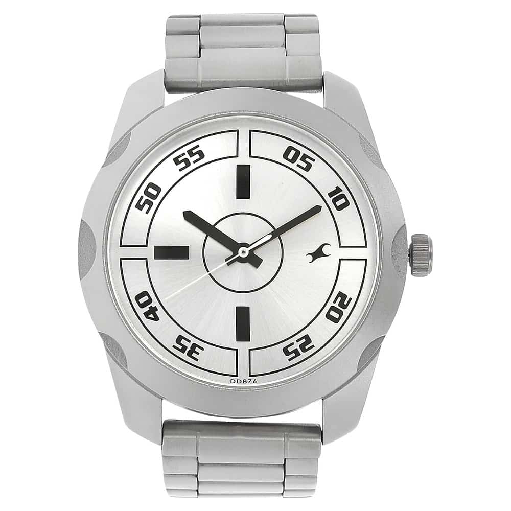 FASTRACK SILVER DIAL SILVER STAINLESS STEEL STRAP WATCH - 3123SM02 - KRISHNA WATCH COMPANY