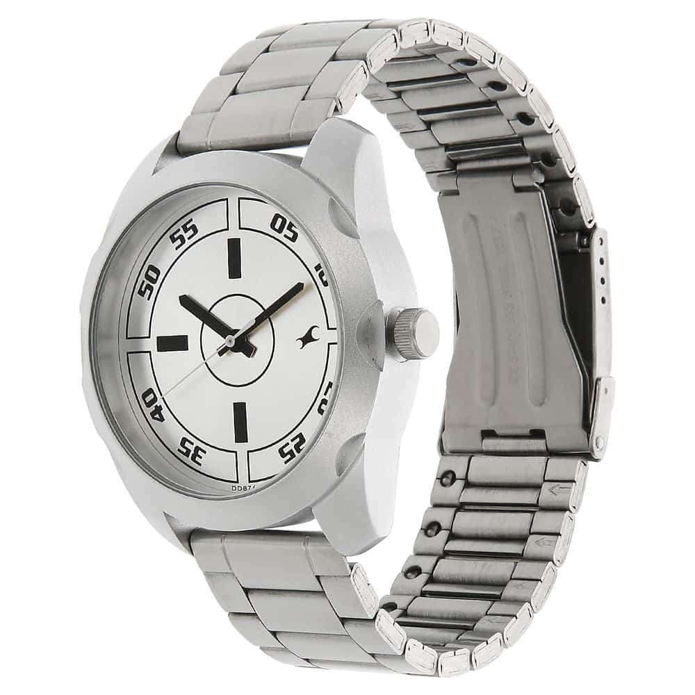 FASTRACK SILVER DIAL SILVER STAINLESS STEEL STRAP WATCH - 3123SM02 - KRISHNA WATCH COMPANY