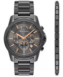 Armani Exchange Men's Quartz Chronograph Gunmetal Stainless-Steel Watch AX7170SET