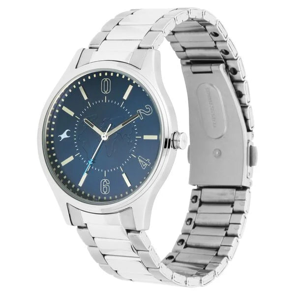 Fastrack Tripster Quartz Analog Blue Dial Stainless Steel Strap Watch for Guys 3237sm01 - KRISHNA WATCH COMPANY