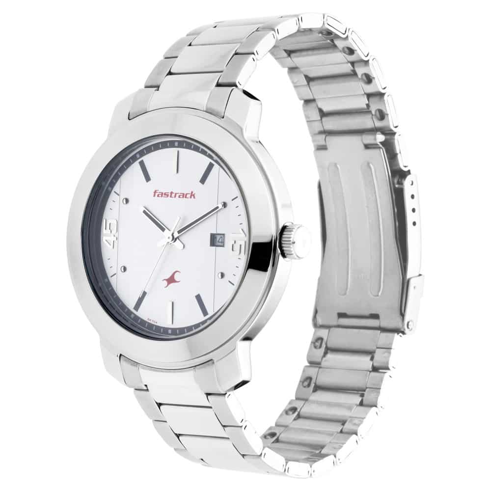 FASTRACK White Dial Stainless Steel Strap - NT3246SM01 - KRISHNA WATCH COMPANY