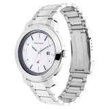 Fastrack Bare Basics Quartz Analog with Date White Dial Stainless Steel Strap Watch for Guys NS3246SM01
