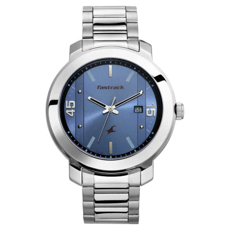 FASTRACK Blue Dial Stainless Steel Strap - 3246SM03