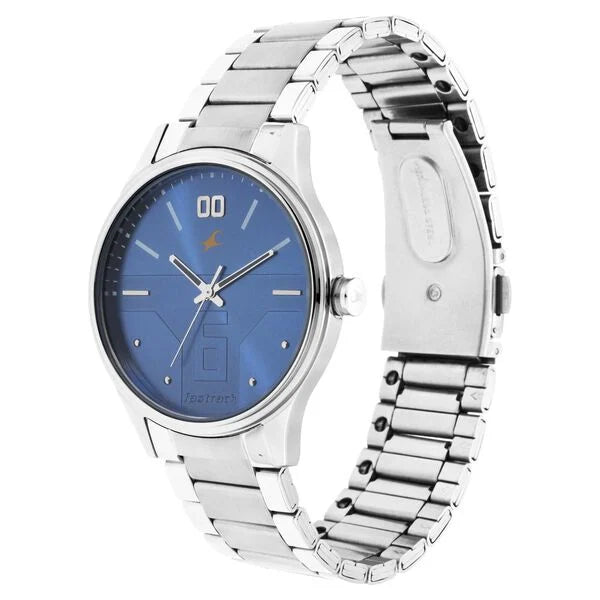 Fastrack Bare Basics Quartz Analog Blue Dial Watch for Guys - 3247SM01 - KRISHNA WATCH COMPANY