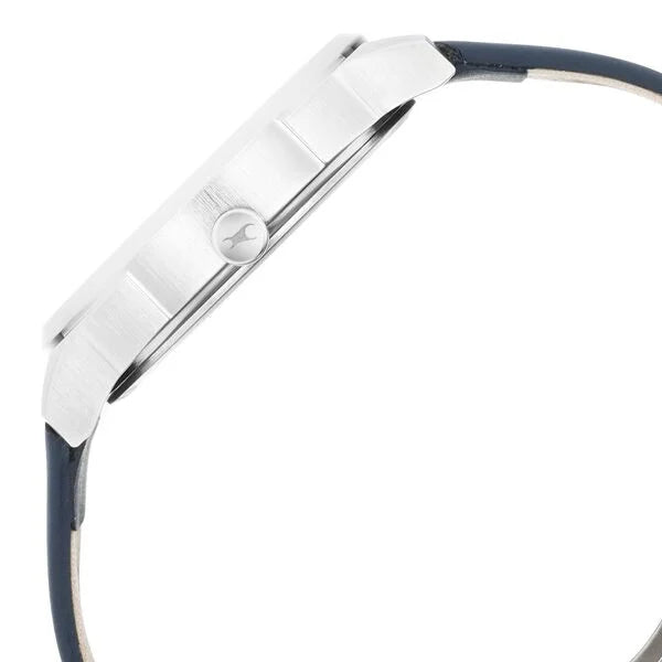 Fastrack After Dark White Dial Leather Strap Watch for Guys - 3273SL01 - KRISHNA WATCH COMPANY