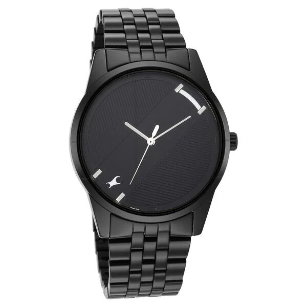 Fastrack Stunners Quartz Analog Black Dial Watch for Guys - 3277NM01 - KRISHNA WATCH COMPANY