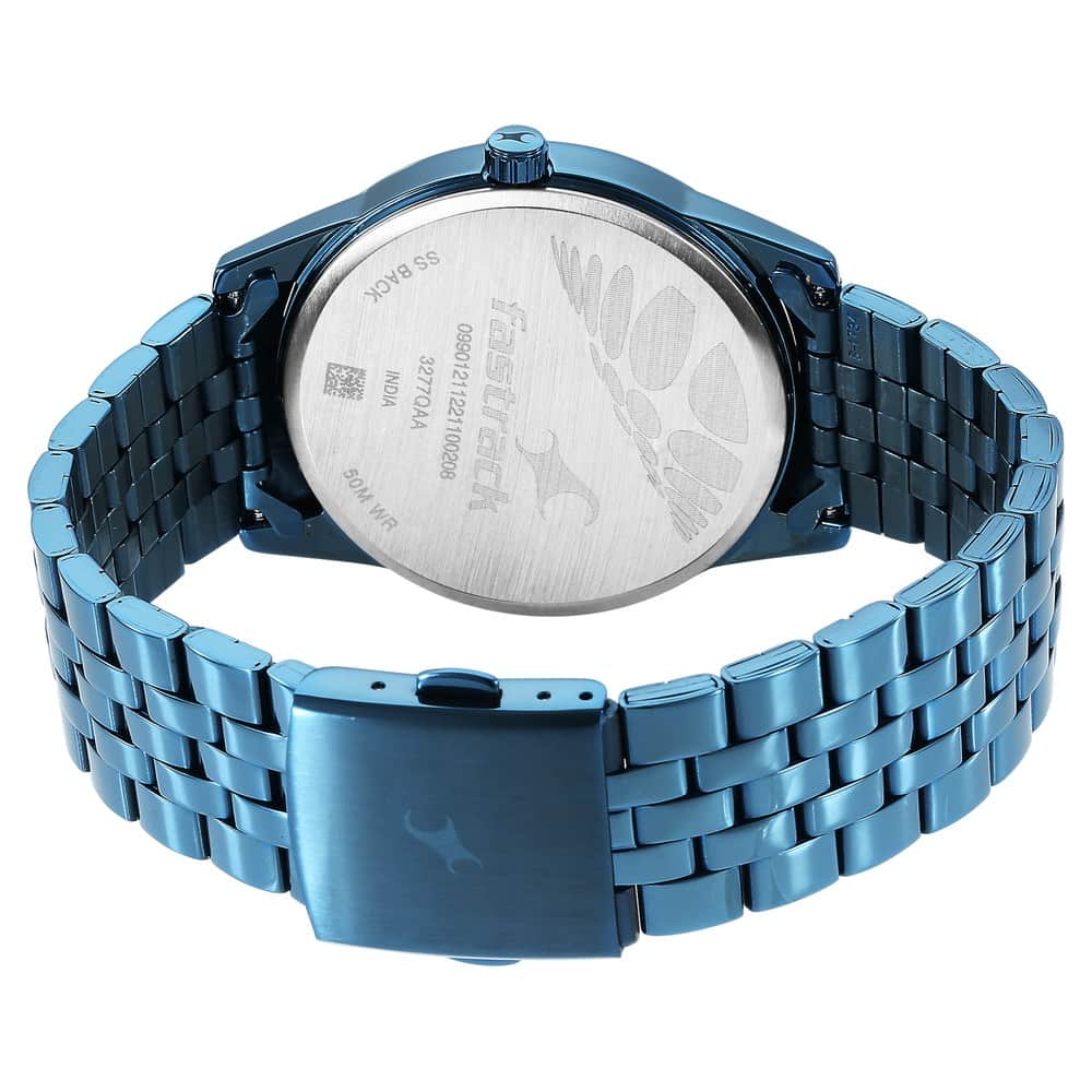 Fastrack STUNNERS 3.0 BLUE DIAL METAL STRAP WATCH 3277QM01 - KRISHNA WATCH COMPANY