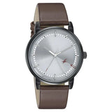 Fastrack Style Up Silver Dial Leather Strap Watch for Guys NT3278nl01