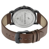 Fastrack Style Up Silver Dial Leather Strap Watch for Guys - 3278NL01 - KRISHNA WATCH COMPANY