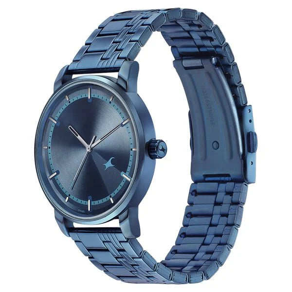 Fastrack Style Up Blue Dial Stainless Steel Strap Watch for Guys - 3278QM01 - KRISHNA WATCH COMPANY