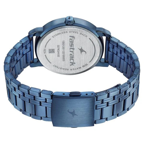 Fastrack Style Up Blue Dial Stainless Steel Strap Watch for Guys - 3278QM01 - KRISHNA WATCH COMPANY