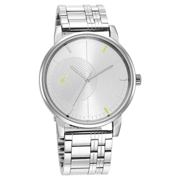 Fastrack Stunners Quartz Analog Silver Dial Metal Strap Watch for Guys NS3278SM02 - KRISHNA WATCH COMPANY