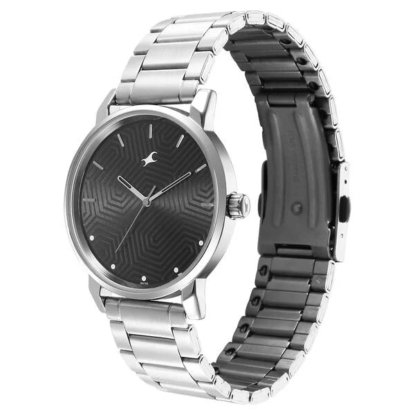 Fastrack Stunners Black Dial Metal Strap Watch for Guys 3278sm05 - KRISHNA WATCH COMPANY