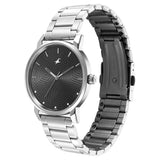 Fastrack Stunners Black Dial Metal Strap Watch for Guys 3278sm05