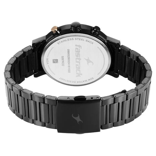 Fastrack Tick Tock Quartz Analog Black Dial With Black Watch for Guys - 3287KM06 - KRISHNA WATCH COMPANY