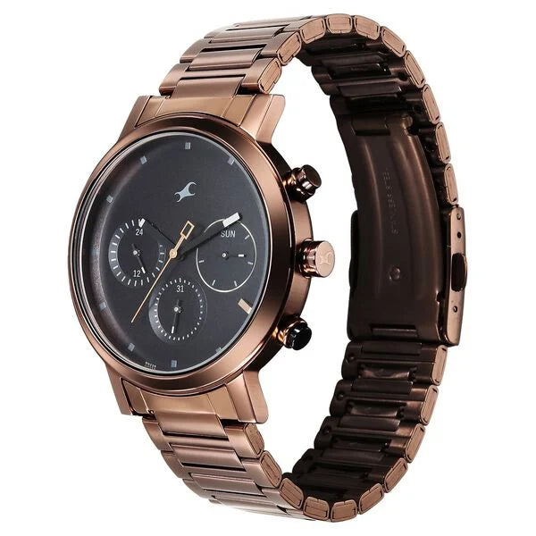 Fastrack Tick Tock Quartz Watch for Guys - 3287KM07 - KRISHNA WATCH COMPANY