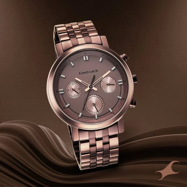 Fastrack Tick Tock Quartz Multifunction Watch for Guys 3287QM01 - KRISHNA WATCH COMPANY