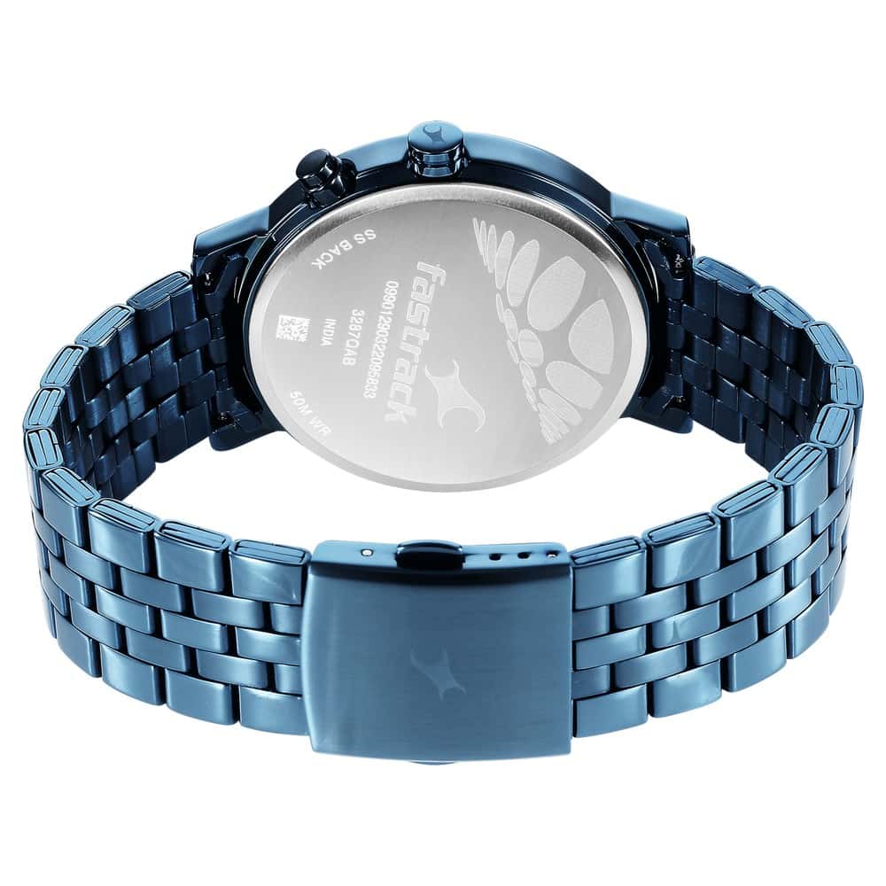 FASTRACK TICK TOCK BLACK DIAL METAL STRAP WATCH - 3287QM02 - KRISHNA WATCH COMPANY