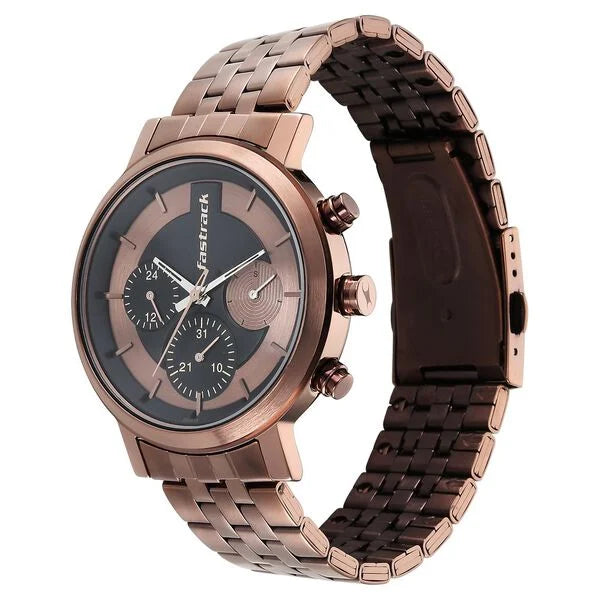 Fastrack Tick Tock Brown Dial Watch for Guys 3287QM03 - KRISHNA WATCH COMPANY