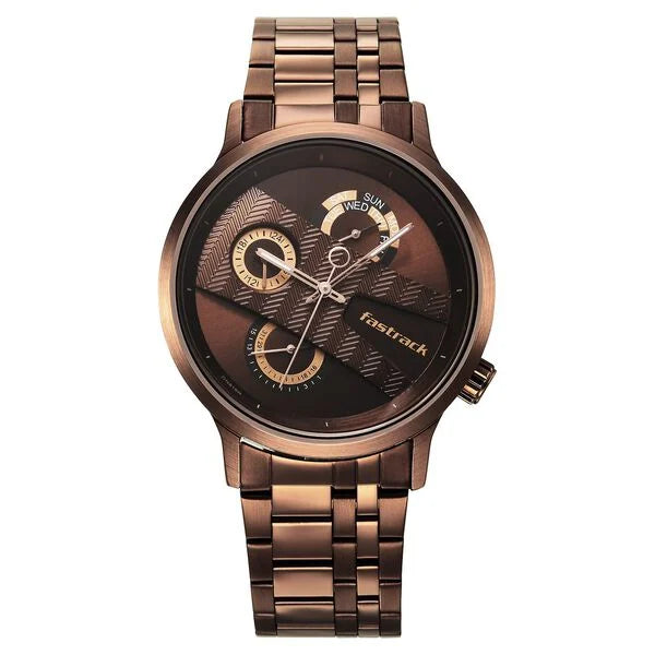 Fastrack Exuberant Quartz Multifunction Watch for Guys 3301QM01 - KRISHNA WATCH COMPANY