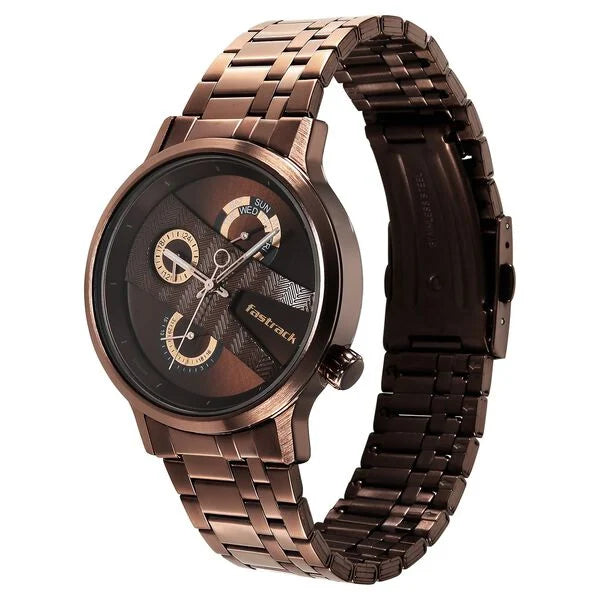 Fastrack Exuberant Quartz Multifunction Watch for Guys 3301QM01 - KRISHNA WATCH COMPANY