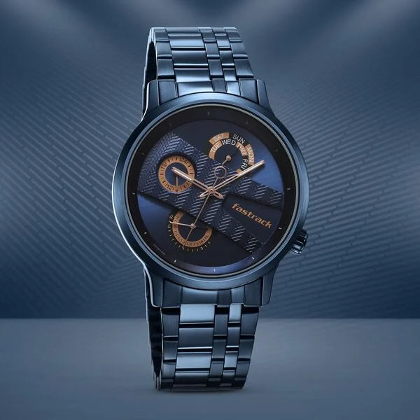 Fastrack Exuberant Quartz Multifunction Watch for Guys 3301QM02 - KRISHNA WATCH COMPANY