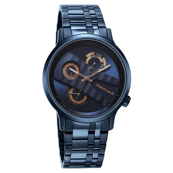 Fastrack Exuberant Quartz Multifunction Watch for Guys 3301QM02 - KRISHNA WATCH COMPANY
