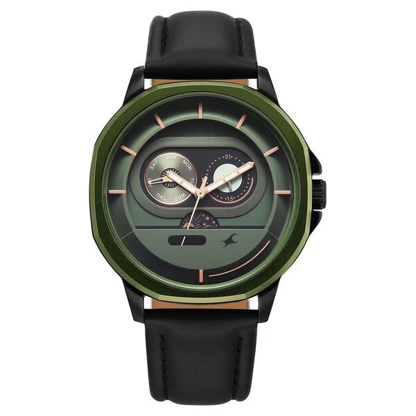 Fastrack Street Opulence Quartz Sun Moon Multifunction Watch For Guys 3303KL01 - KRISHNA WATCH COMPANY