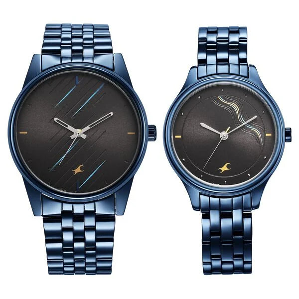 Fastrack Mixmatched Quartz Analog Watch for Couple 33056296qm01 - KRISHNA WATCH COMPANY