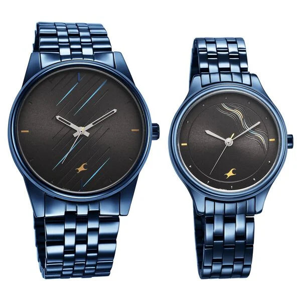 Fastrack Mixmatched Quartz Analog Watch for Couple 33056296qm01 - KRISHNA WATCH COMPANY