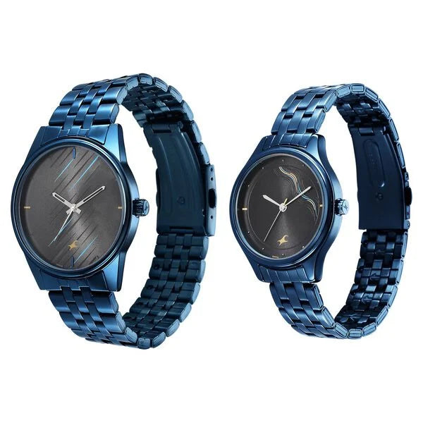 Fastrack Mixmatched Quartz Analog Watch for Couple 33056296qm01 - KRISHNA WATCH COMPANY