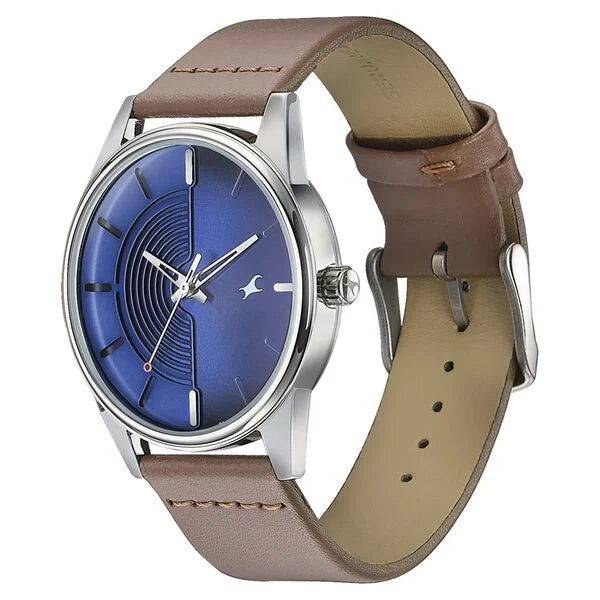Fastrack Stunners Quartz Analog Blue Dial Leather Strap Watch for Guys 3305sl01 - KRISHNA WATCH COMPANY