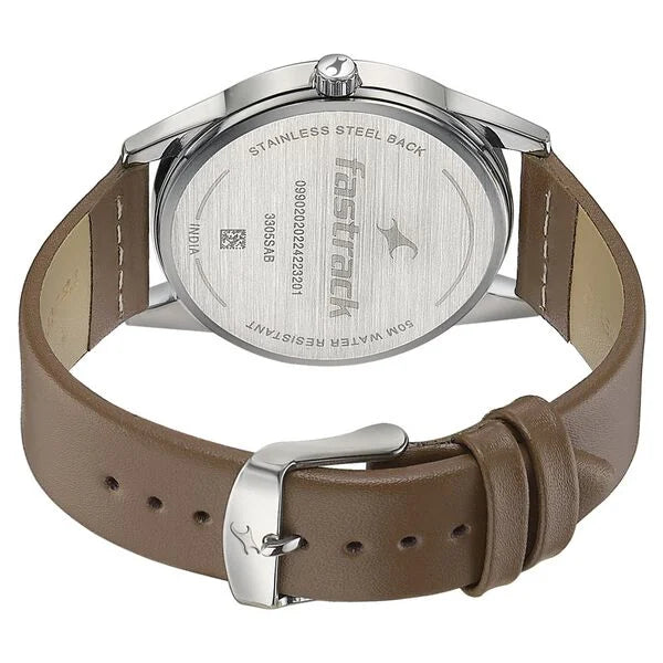 Fastrack Stunners Quartz Analog Blue Dial Leather Strap Watch for Guys 3305sl01 - KRISHNA WATCH COMPANY